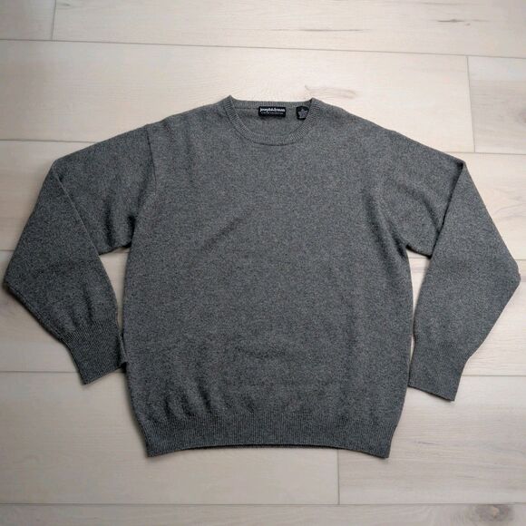Joseph & Lyman Cashmere Sweater Mens Large Gray Crewneck Pullover Grandpacore - Picture 1 of 8